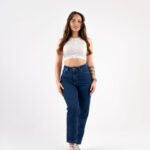 mom jeans navy blue