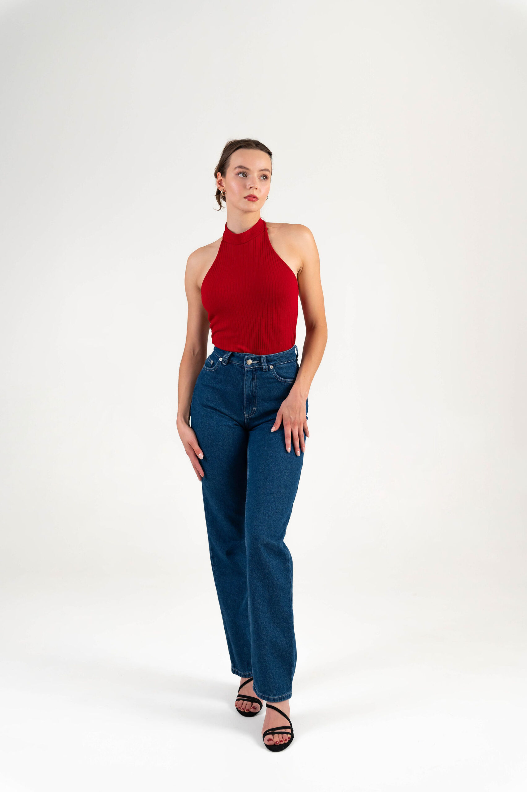 straight jeans navy blue beranistore