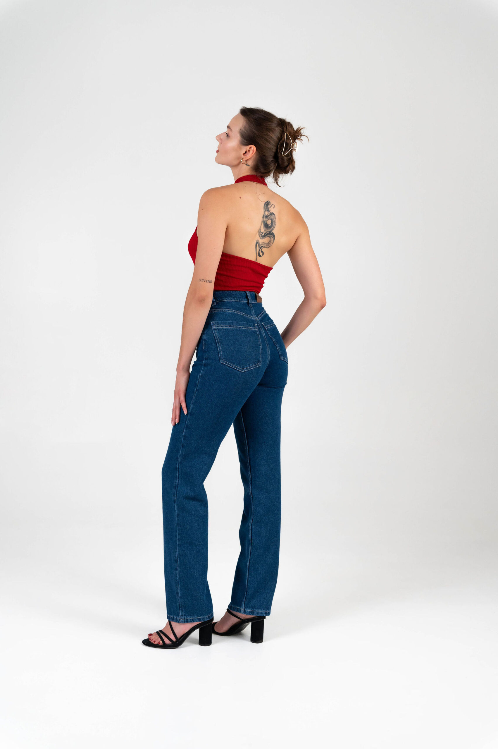 straight jeans navy blue beranistore