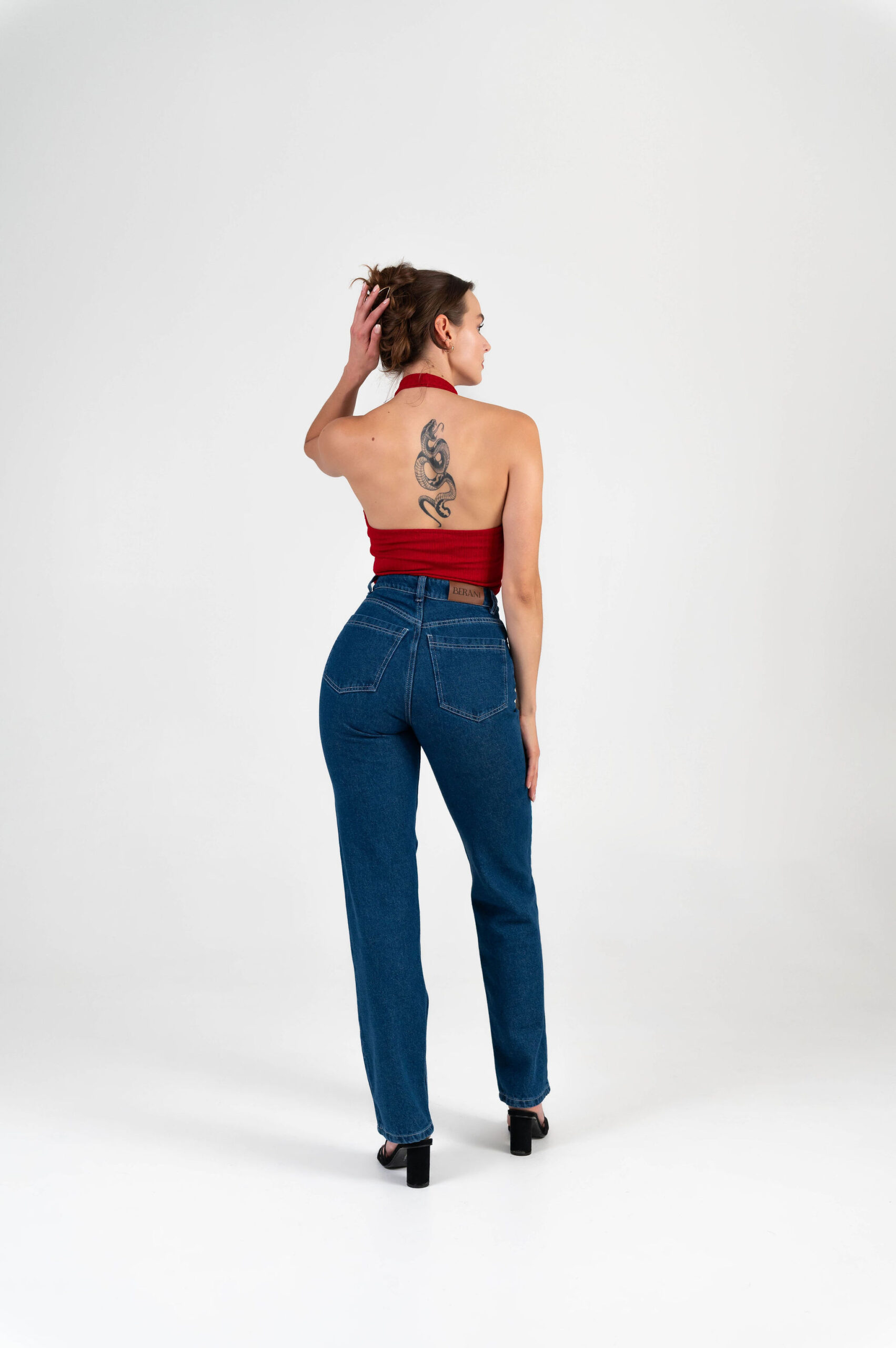 straight jeans navy blue beranistore