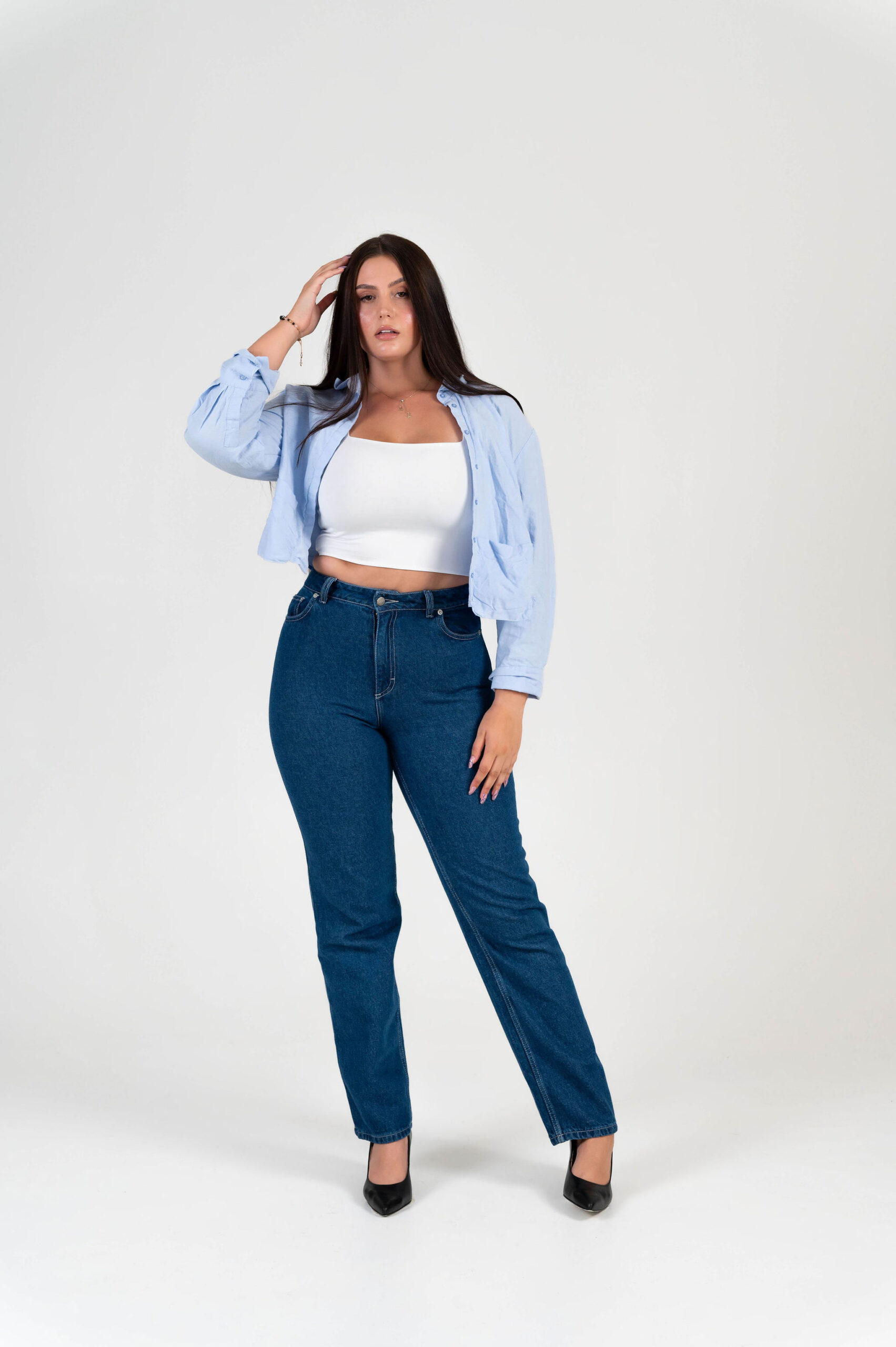 straight jeans navy blue beranistore