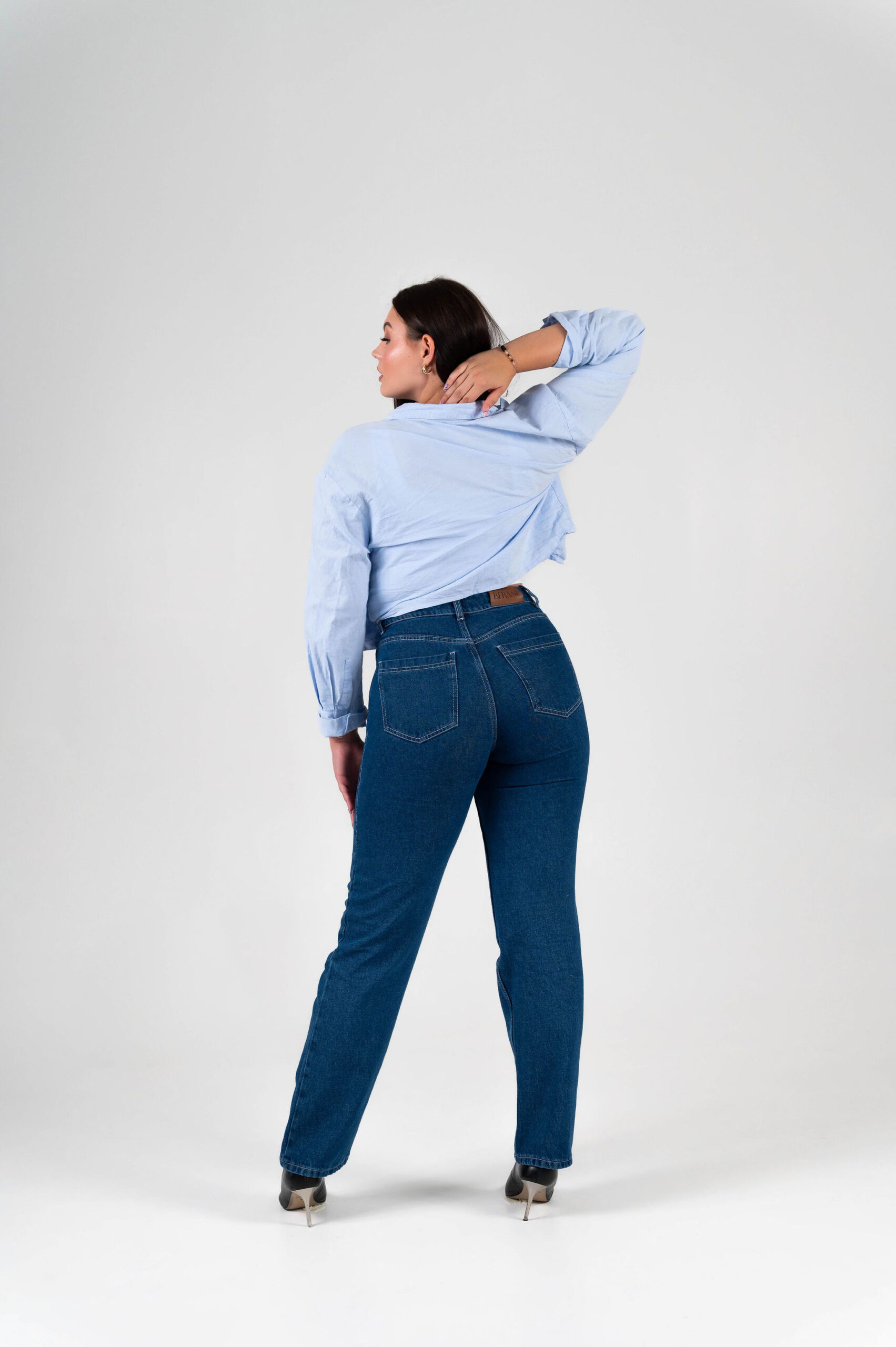 straight jeans navy blue beranistore