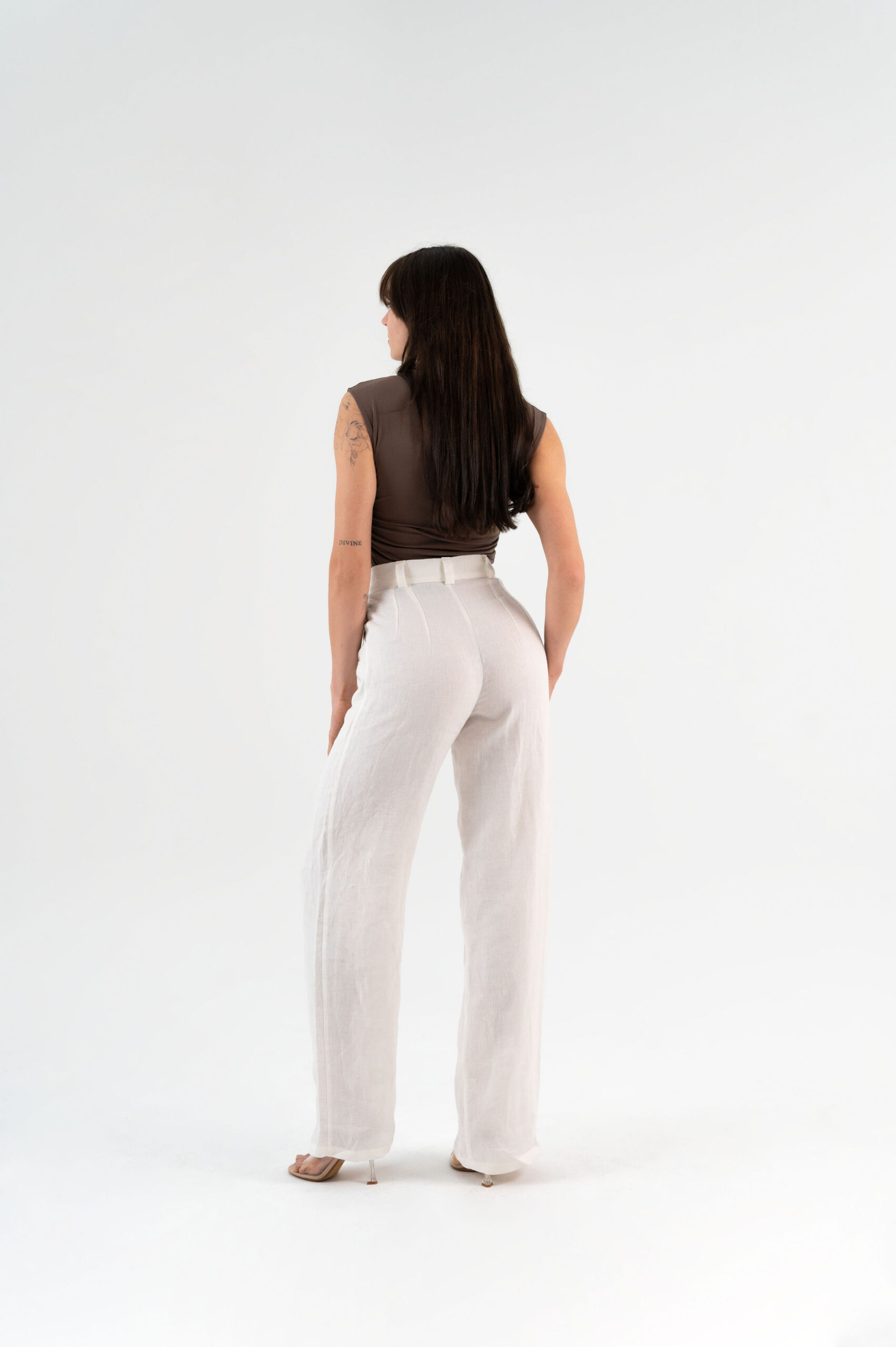 linen wide leg cream