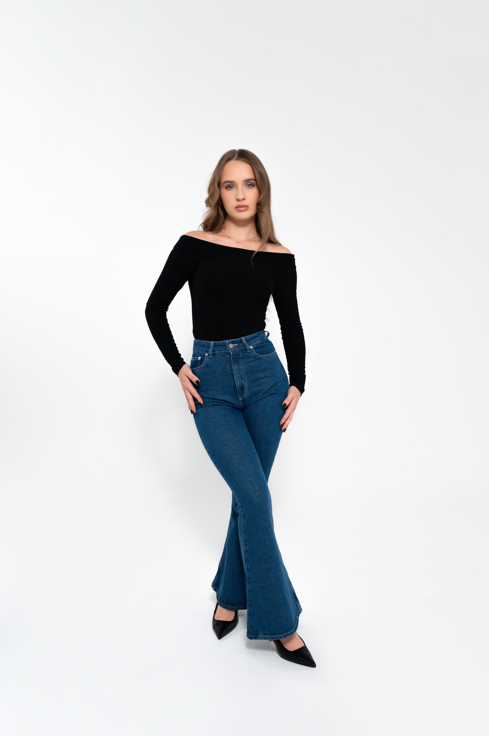 flare jeans navy blue