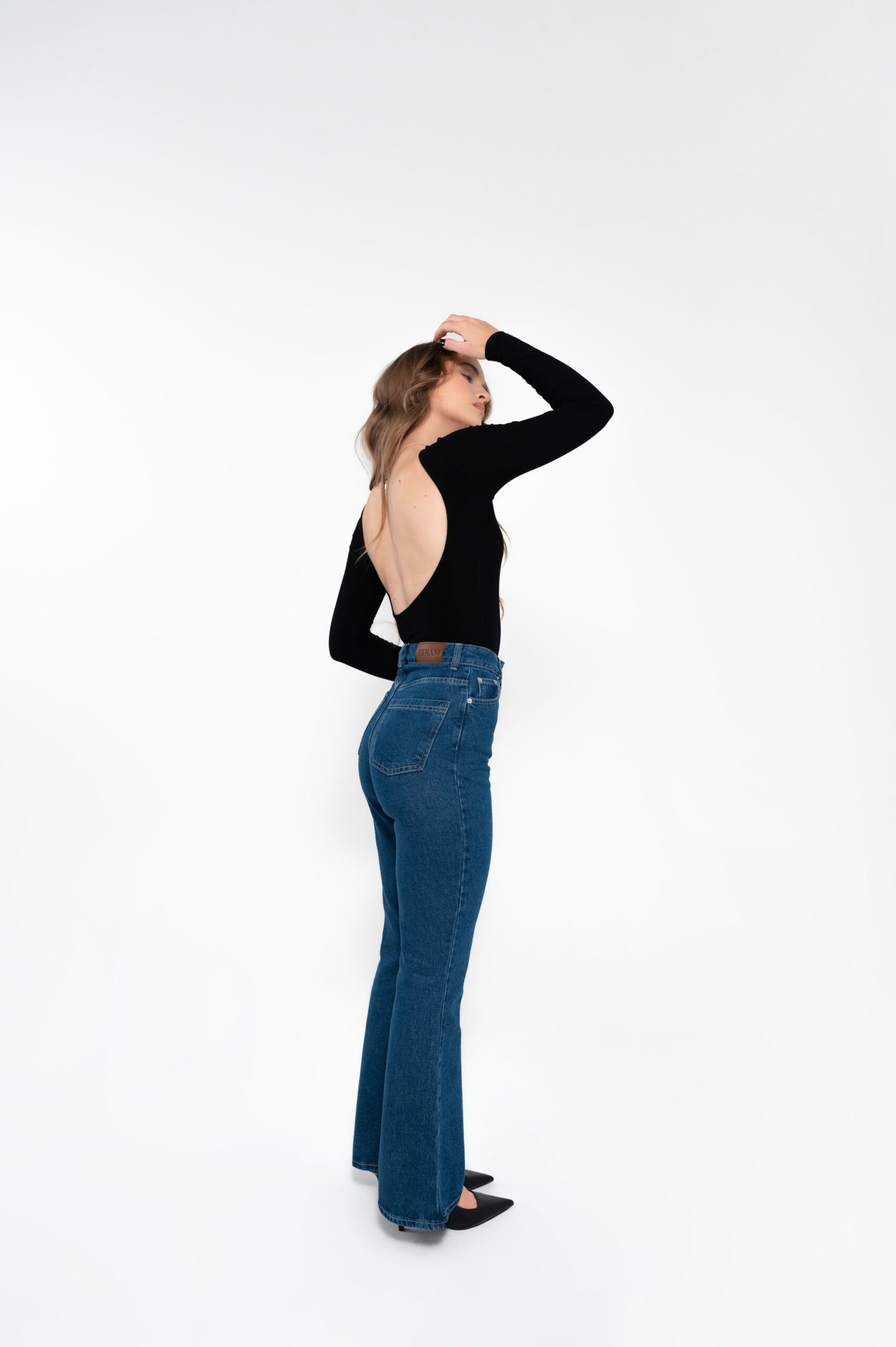 flare jeans navy blue - obrazek 2