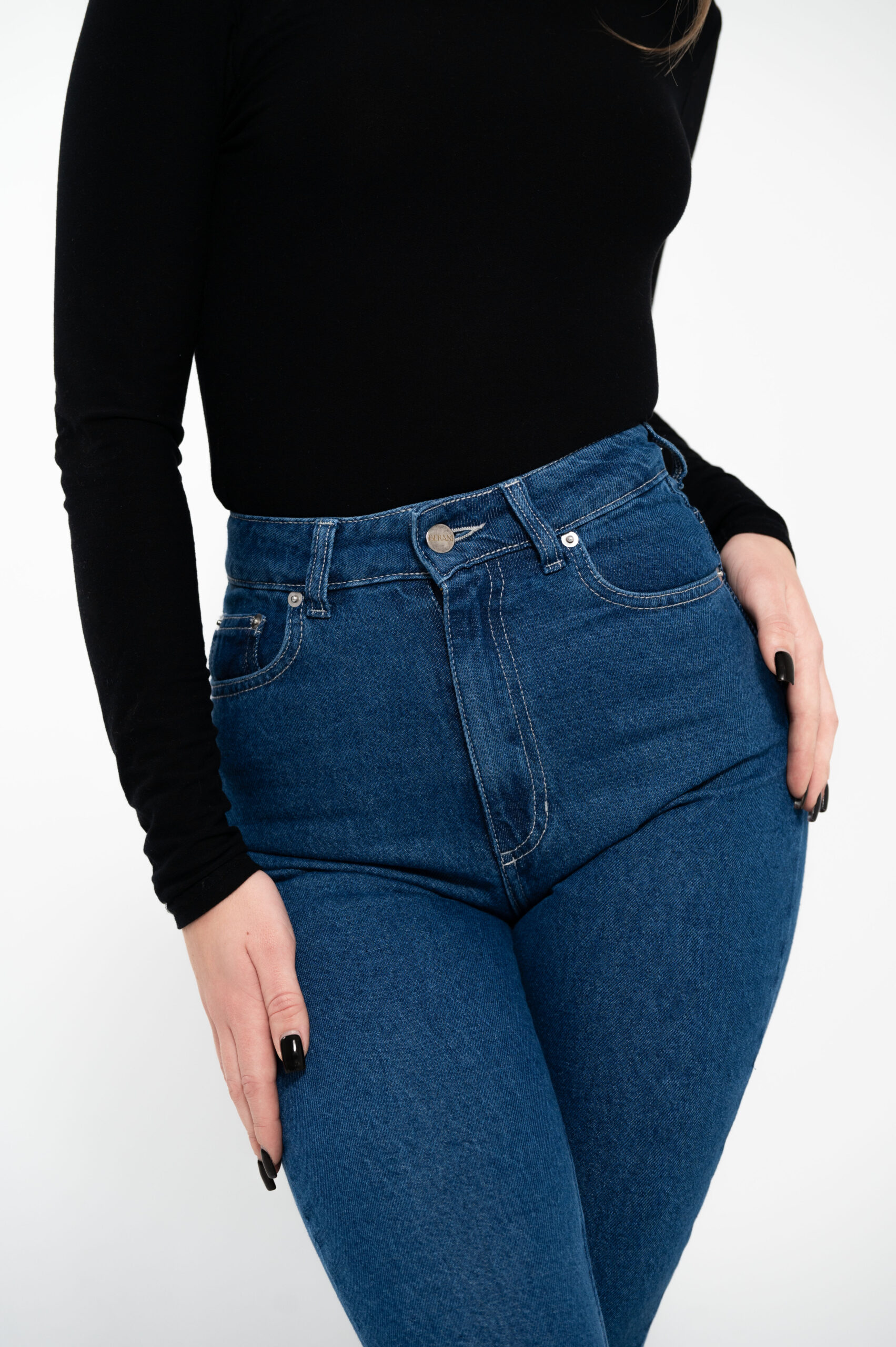 flare jeans navy blue - obrazek 5