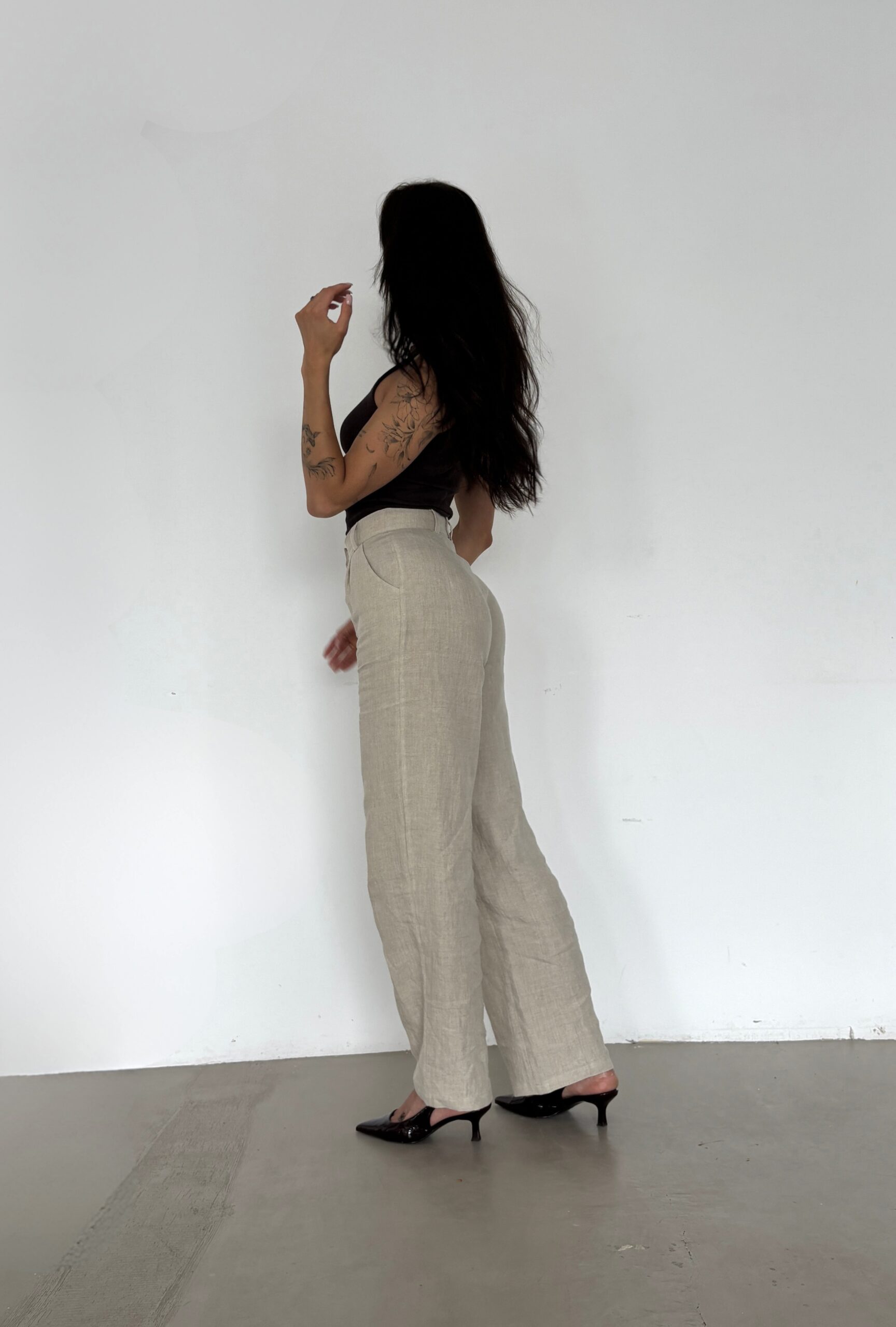 linen wide leg natural - obrazek 7