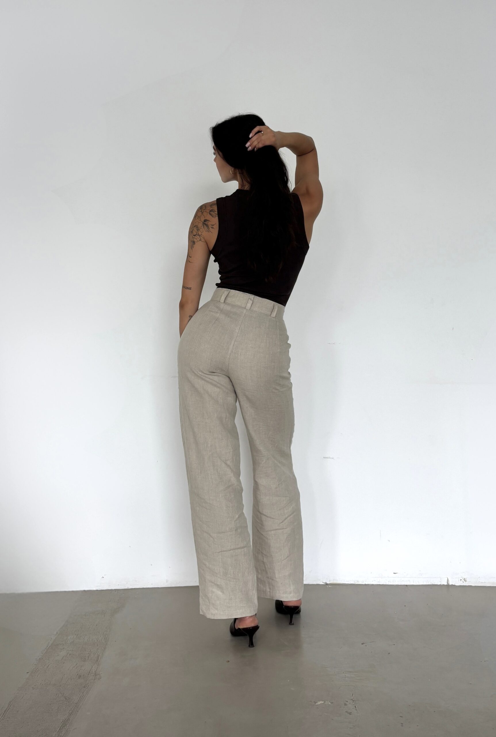 linen wide leg natural - obrazek 8