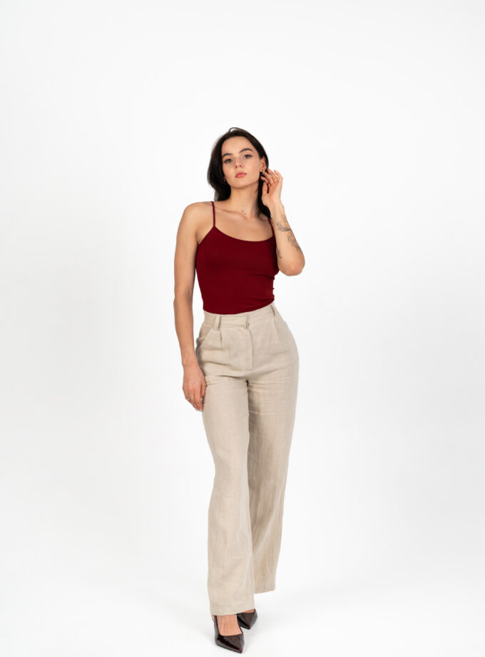 linen wide leg natural