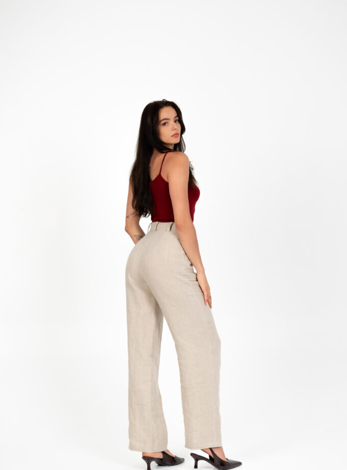 linen wide leg natural