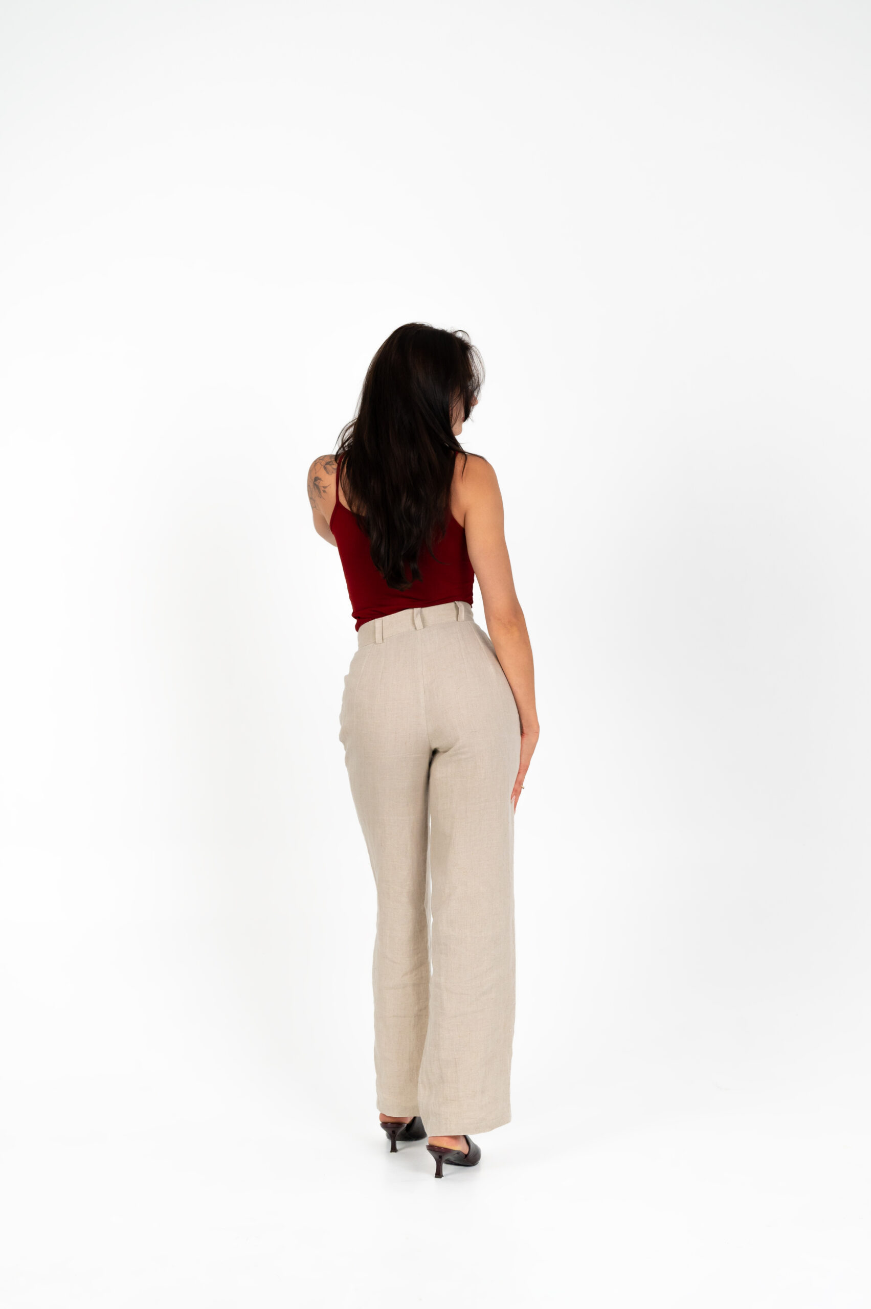 linen wide leg natural