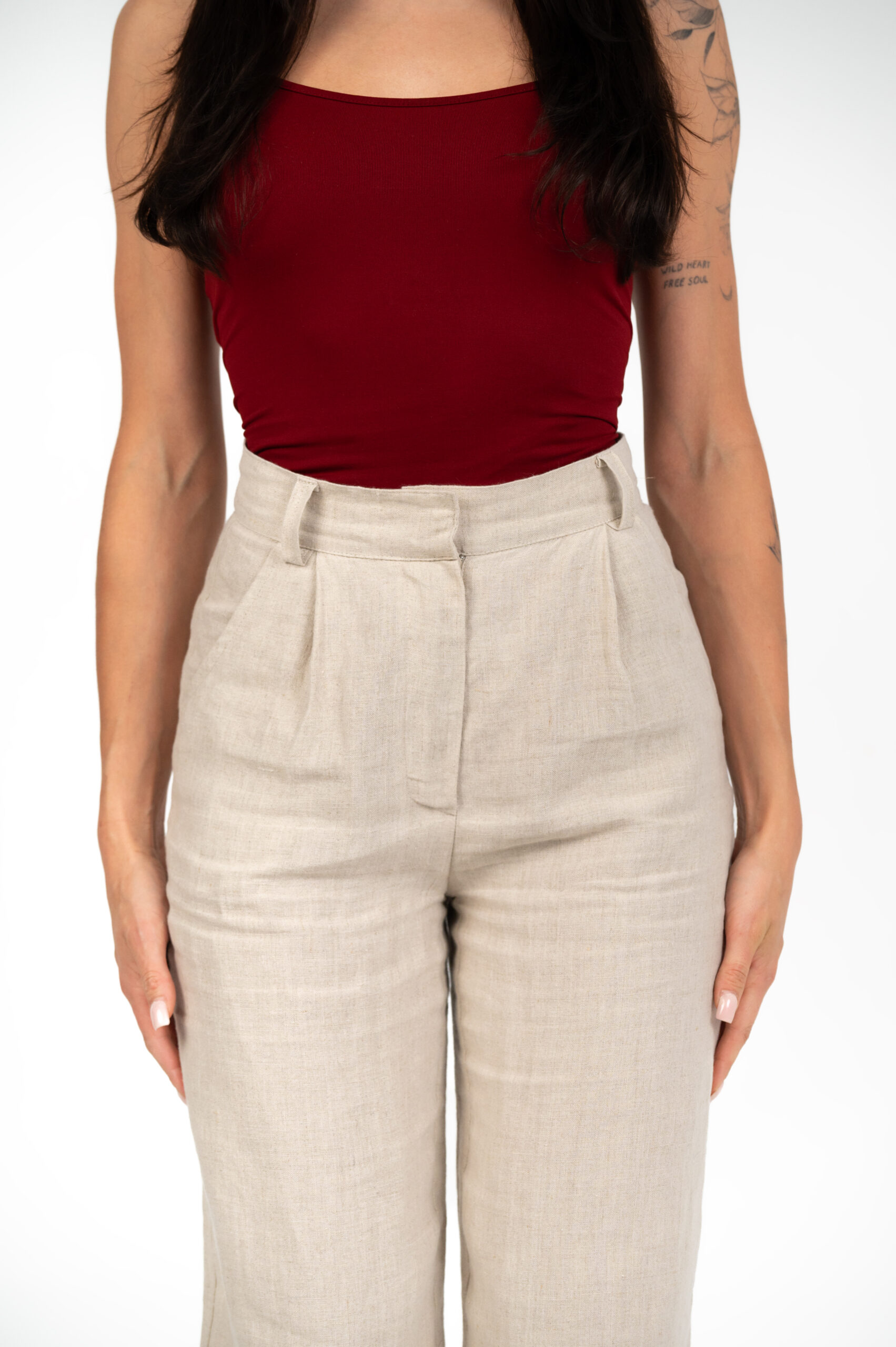 linen wide leg natural