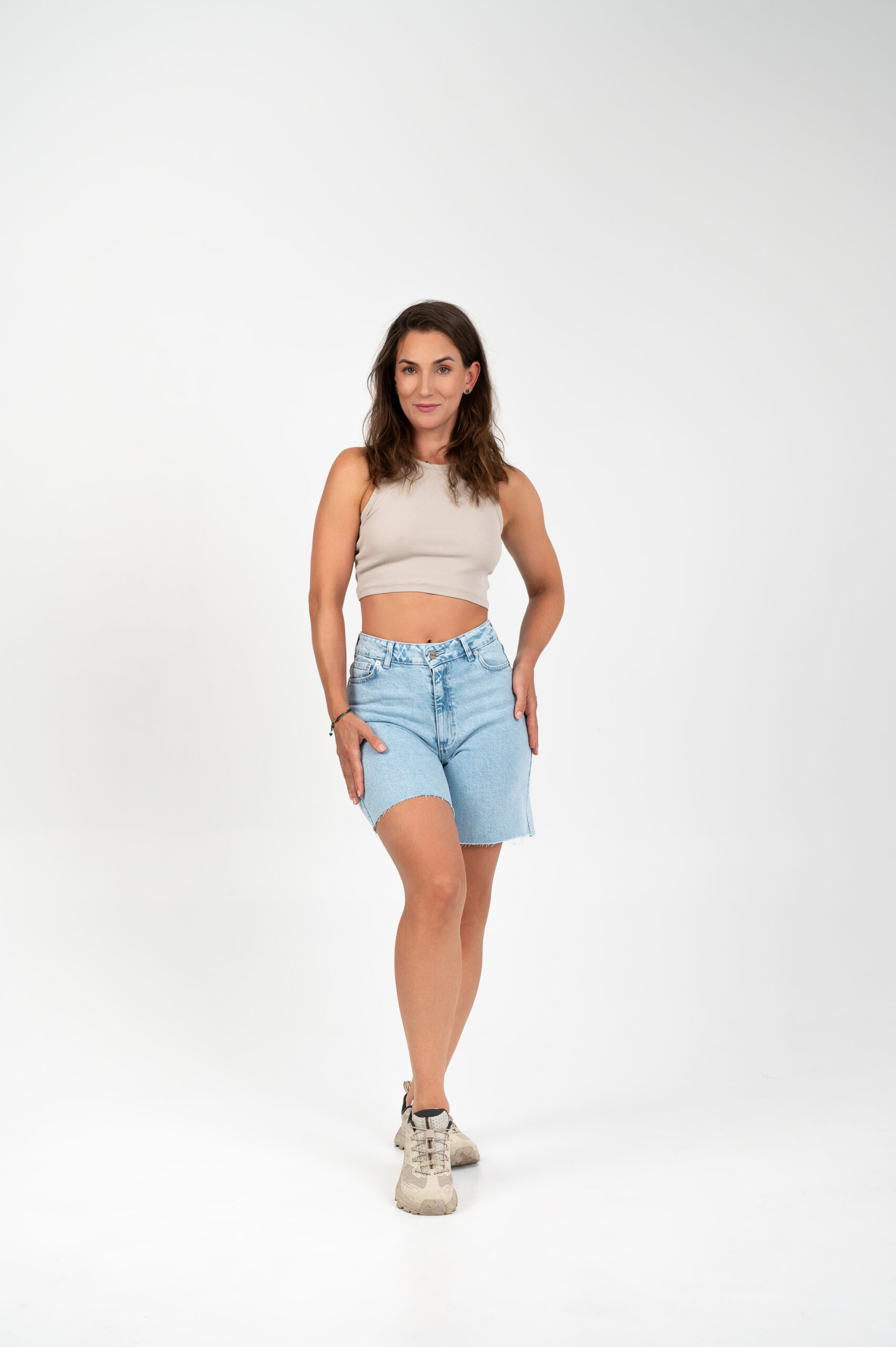 Relaxed Denim Shorts Pale Blue