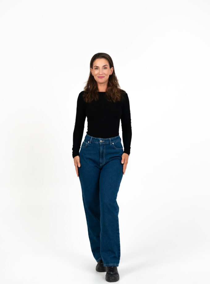 straight jeans navy blue