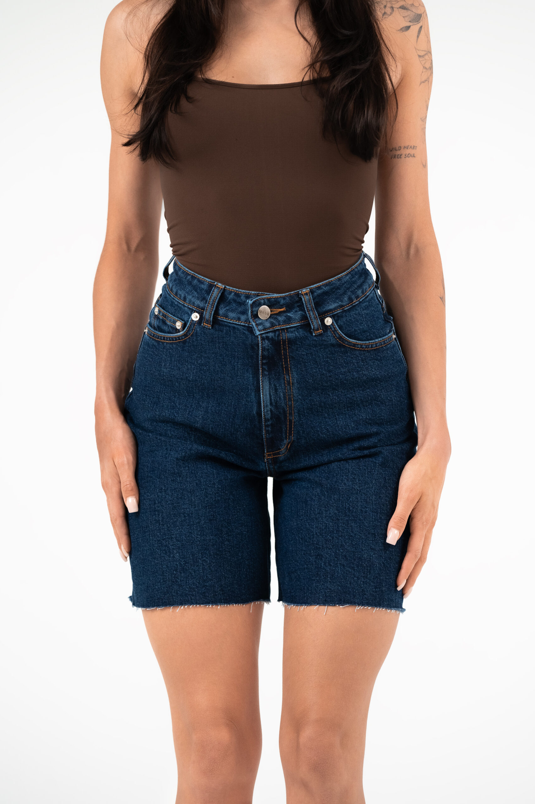 Relaxed Denim Shorts Deep Indigo - obrazek 5